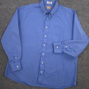 Gitman Bros GOLD Oxford Dress Shirt Mens XL Blue TTX Pinpoint 2x2 Made In USA